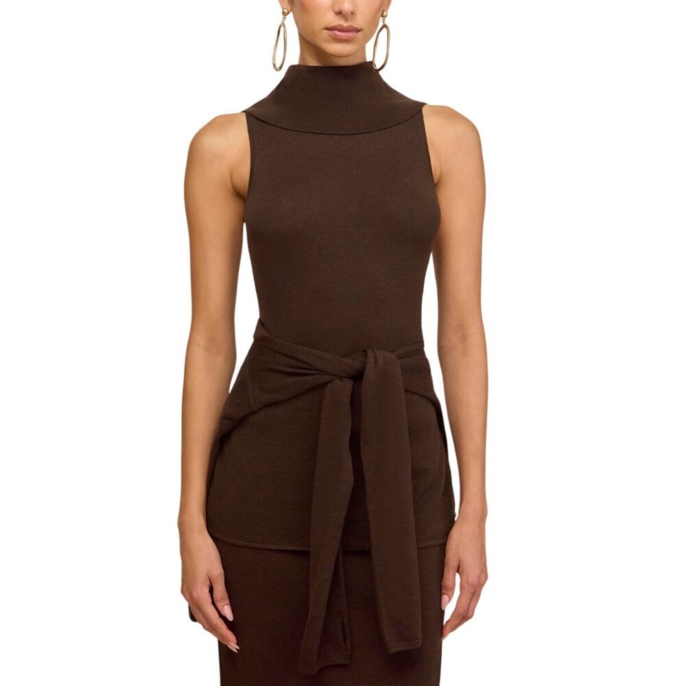 Cult Gaia Knit Brown Rummi Top Size L